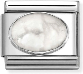 Nomination Italy- Classic, Howlite matta kivi. Silver Charm 