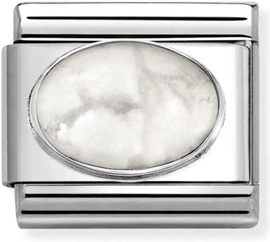 Nomination Italy- Classic, Howlite matta kivi. Silver Charm 