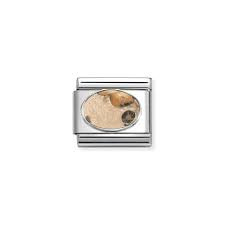 Nomination Italy- Classic, leopard jasper kivi. Silver Charm 