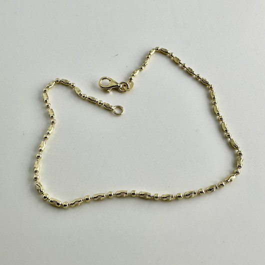  Korutuonti- Kullattu Nilkkaketju. Nilkkakoru, hopea