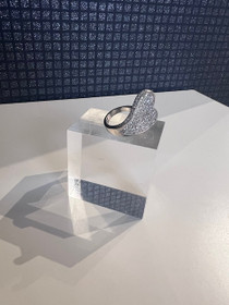 Sormus- Sydän, rodinoitu hopea. USEITA KOKOJA!