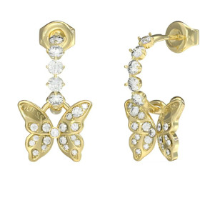 GUESS- Korvakorut, Butterfly. Teräs. 