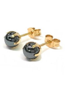 Korutuote Oy- Hematiittikorvakorut, kultaa