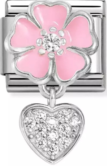 Nomination Italy- Classic Charms, Pinkki kukka ja sydän 