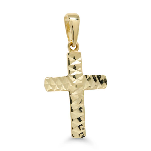 Korutuote Oy- Riipus, risti. Keltakultaa