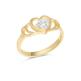 Korutuote Oy- Hopeakastesormus sydämenmuotoinen. Kullattu