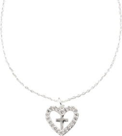 Silver Bar- Sydän risti, hopekoru