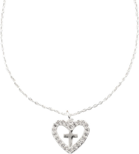 Silver Bar- Sydän risti, hopekoru