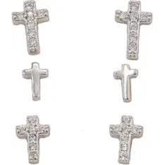 Silver Bar- Risti- 3kpl/setti, hopeakorvakorut