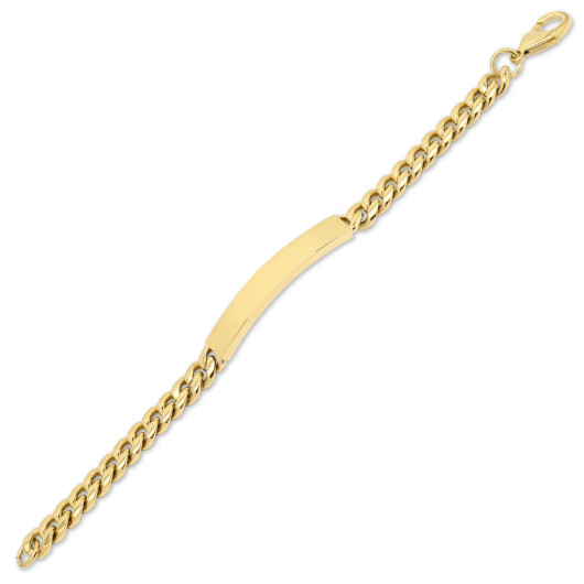 Korutuote Oy- kullattu teräspanssariranneketju laatalla 19cm.