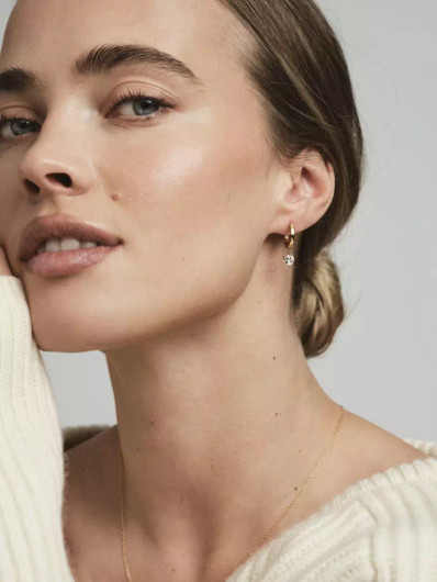 MOCKBERG- Bonne White Hoops, korvakorut. Sydän