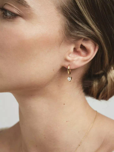 MOCKBERG- Bonne White Hoops, korvakorut. Sydän