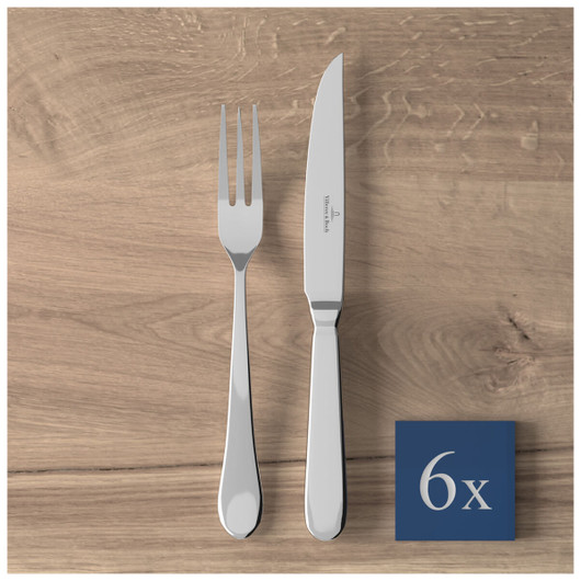 Villeroy & Boch- Oscar Pihvi- Pizzavetsi ja -haarukkasetti 12-os.