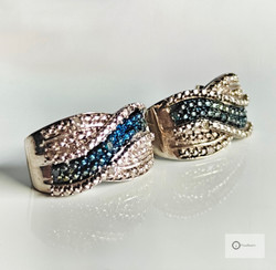 Hopeakorvakorut Kirkkaat & Siniset Kivet