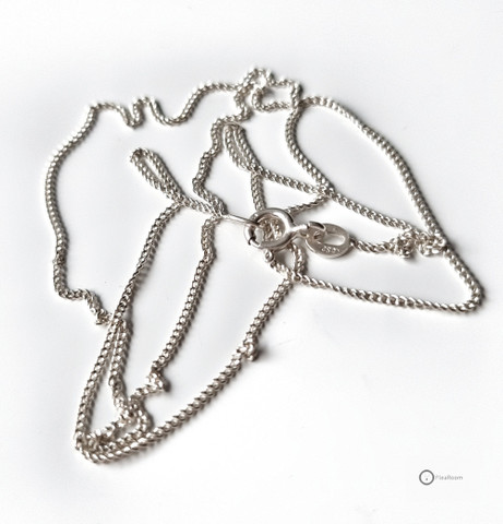 Hopeaketju 46,5 cm / 1 mm (panssari)