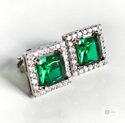 Hopeakorvakorut Vihreät & Kirkkaat Kivet