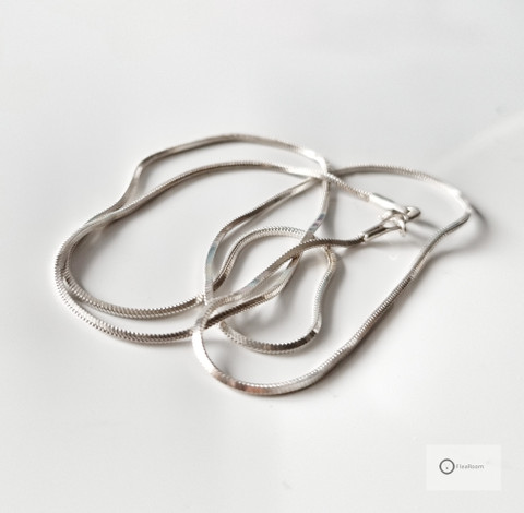 Hopeaketju (käärme,kantikas) 43 cm / 1 mm