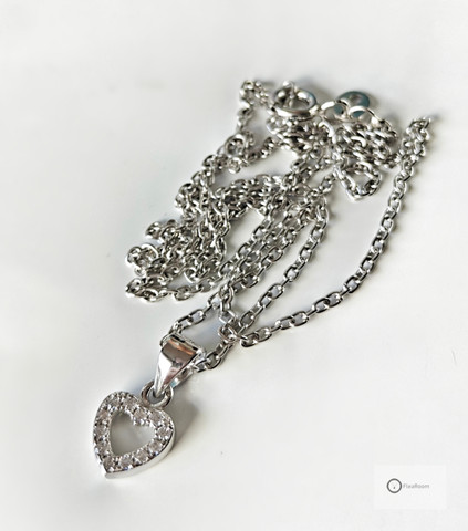 Hopeakaulakoru ZirkoniaSydän  