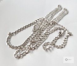 Hopeaketju (ankkuri/litteä) 70,5 cm / 3 mm 