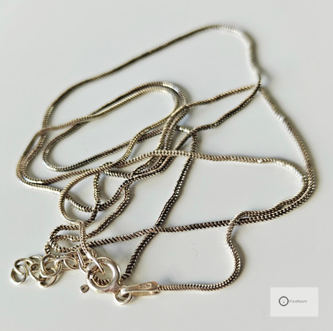 Hopeaketju 57-60 cm/1 mm (käärme) VIALLINEN