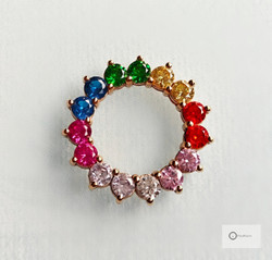 Hopeariipus / -rengas Monivärikivet keltakullattu