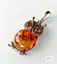 Upea Hopeariipus Pöllö Meripihkakivellä