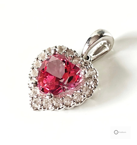 Hopeariipus Sydän Pinkki Kivi