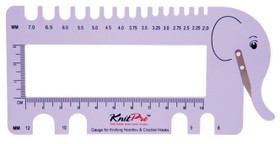 KnitPro Puikko- ja koukkumitta lankaleikkurilla, norsu