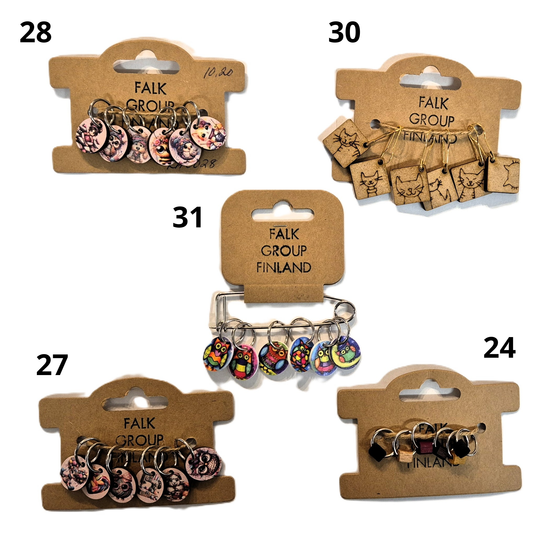 Falk silmukkamerkit, erilaisia lajitelmia