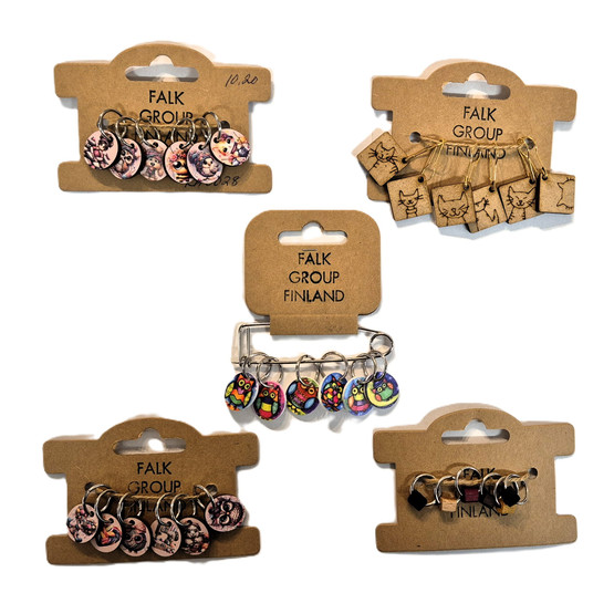 Falk silmukkamerkit, erilaisia lajitelmia