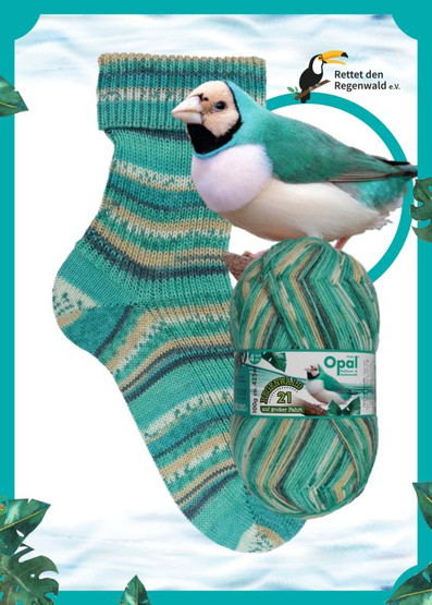 Opal Regenwald 21, 6-säikeinen sukkalanka