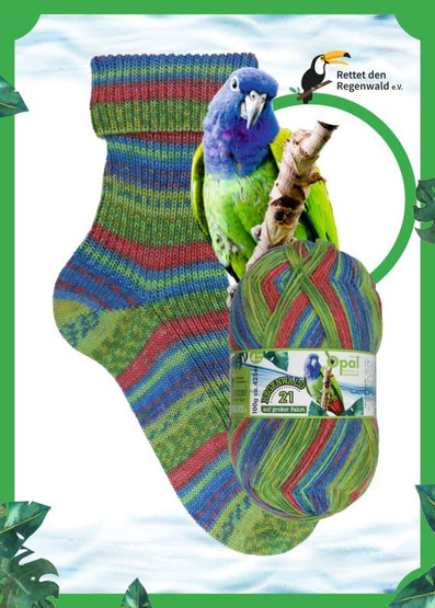 Opal Regenwald 21, 6-säikeinen sukkalanka