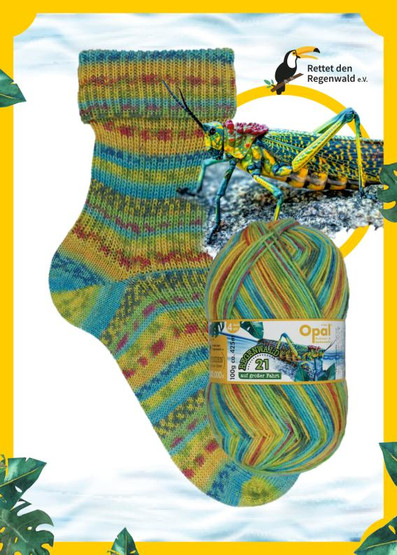 Opal Regenwald 21, 6-säikeinen sukkalanka