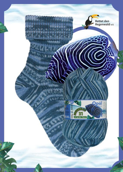 Opal Regenwald 21, 6-säikeinen sukkalanka