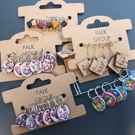 Falk silmukkamerkit, erilaisia lajitelmia