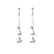 Hopeanväriset pitkät kristalli perhoskorvakorut 8cm