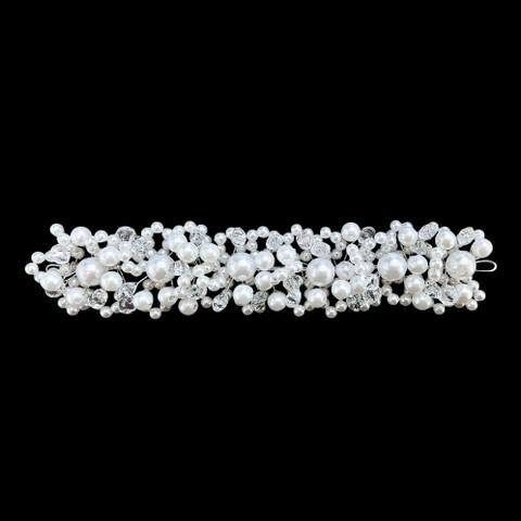 Runsas valkoinen muotoiltava helmi hiuskoriste erikokoisilla helmillä