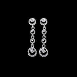 Hopeanväriset roikkuvat pyörylä strassikorvakorut