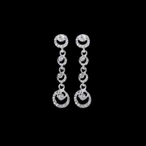 Hopeanväriset roikkuvat pyörylä strassikorvakorut