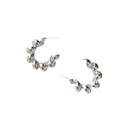 Hopeanväriset spiraali korvarenkaat