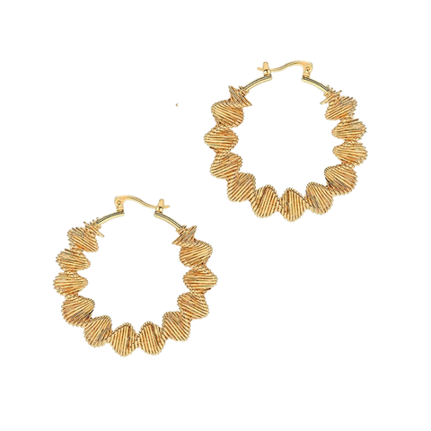 Kullanväriset koristeelliset kierteiset korvarenkaat