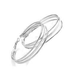 Hopeanväriset korvarenkaat kimalteella 6cm