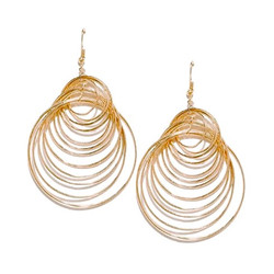 Kullanväriset rengaskorvakorut 12 renkaalla