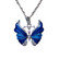 Kaunis emaloitu kimalteleva sininen / turkoosi perhonen kaulakoru