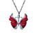 Kaunis emaloitu kimalteleva punainen perhonen kaulakoru