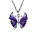 Kaunis emaloitu kimalteleva violetti perhonen kaulakoru