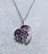 Kaunis antiikkihopeinen violetti emaloitu sydän kaulakoru