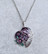 Kaunis antiikkihopeinen violetti emaloitu sydän kaulakoru