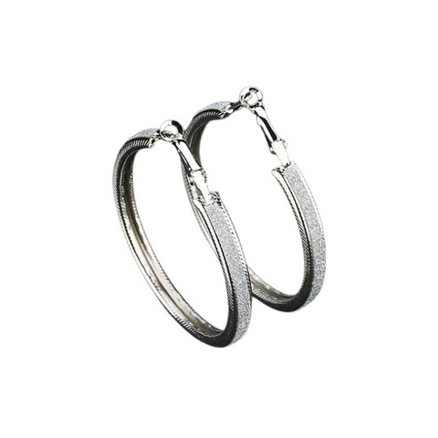 Kimaltavat hopeanväriset korvarenkaat 5cm