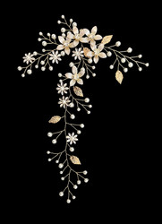 ​Muotoiltava kullanvärinen köynnösmäinen metallikukka hiuskoriste